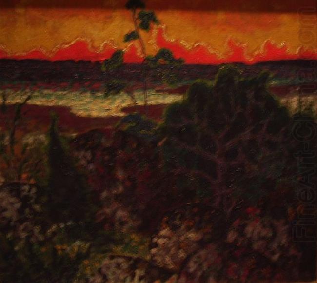 Landscape with red cloud, konrad magi